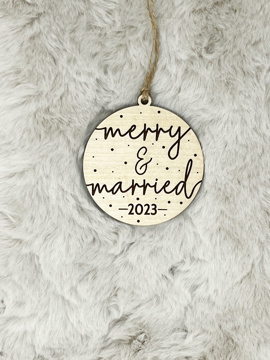 Merry + Married Ornament