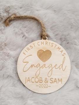First Christmas Engaged Personalized Ornament